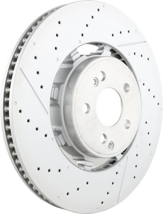 Brembo 09.D411.33 Premium Dual Cast Vented Drilled/Grooved UV Coated Brake Rotor