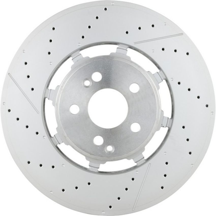 Brembo 09.D411.33 Premium Dual Cast Vented Drilled/Grooved UV Coated Brake Rotor