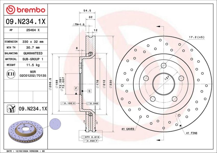 Brembo 09.N234.1X XTRA