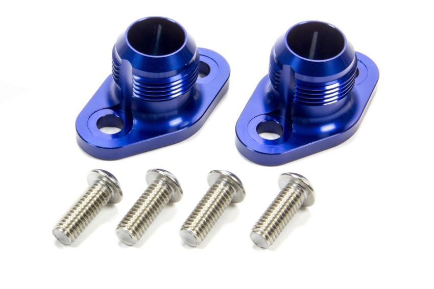 MEZIERE MEZWP8116ANB SBC #16 Water Pump Port Adapters - Blue (2pk)