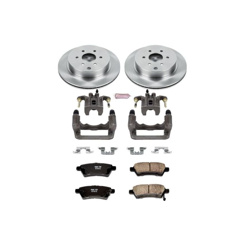 PowerStop KCOE147 OE Stock Replacement Low-Dust Ceramic Brake Pad, Rotor and Caliper Kit
