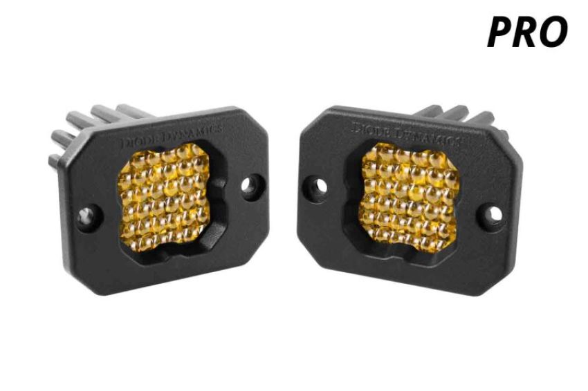 Diode Dynamics DD6478P Stage Series C1 LED Pod Pro - Yellow Flood Flush ABL (Pair)