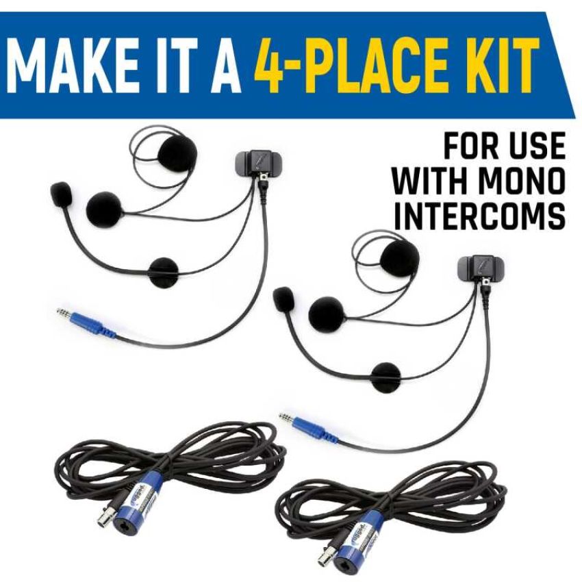 Rugged Radios PLUS2-H48 Rear Seat Expansion Kit w/ Helmet Kits or Headsets/AlphaBass Headset - Behind the Head