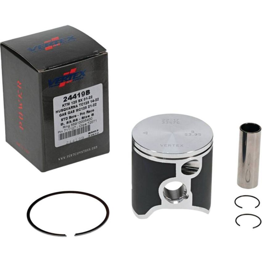 Vertex Pistons 24419B Vertex Piston 01-16 KTM 125 EXC 125cc Forged Pro Race Piston Kit