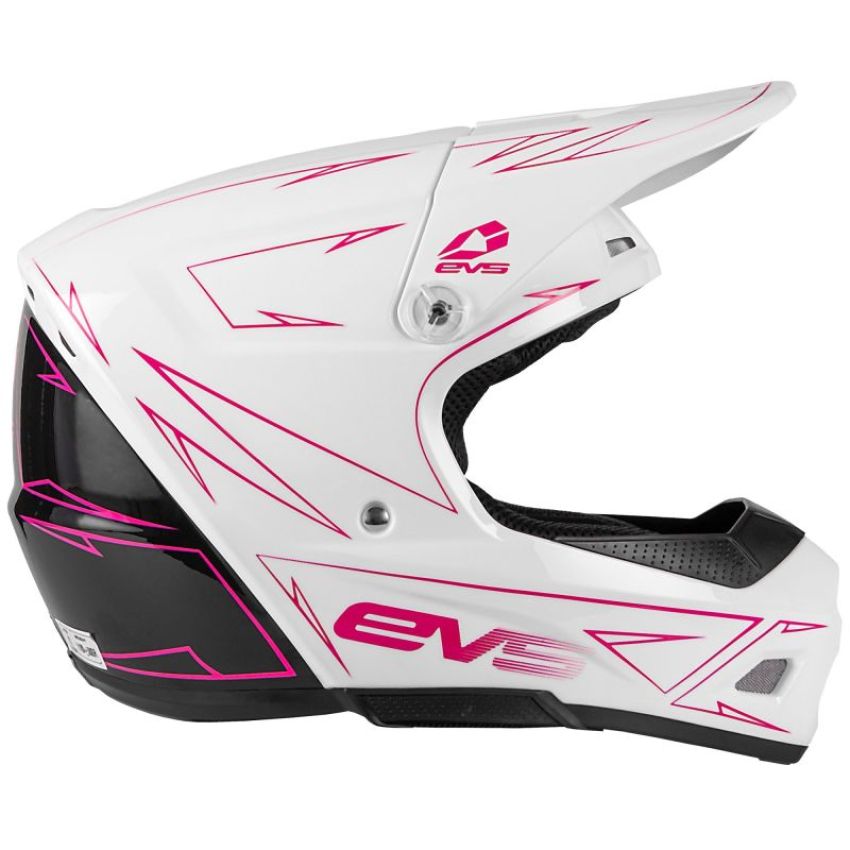 EVS HE21T3P50-PK-M T3 Pinner Helmet 50-50 White/Pink/Black Youth - Medium