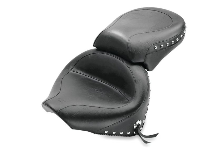 Mustang Motorcycle 75910 Mustang 00-11 Yamaha V-Star 1100 Classic,02-11 V-Star 1100 Silverado 2PC Seat w/Studs - Black