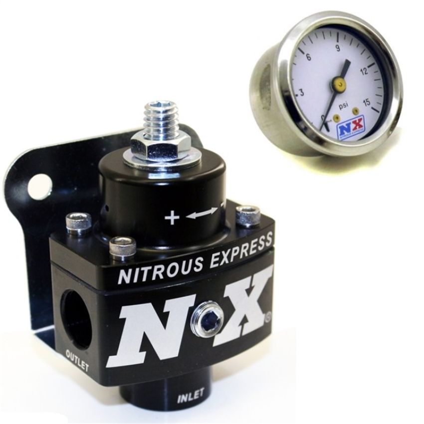 Nitrous Express 15952 FUEL PRESSURE REGULATOR, NON BYPASS, W/FUEL PRESSURE GAUGE