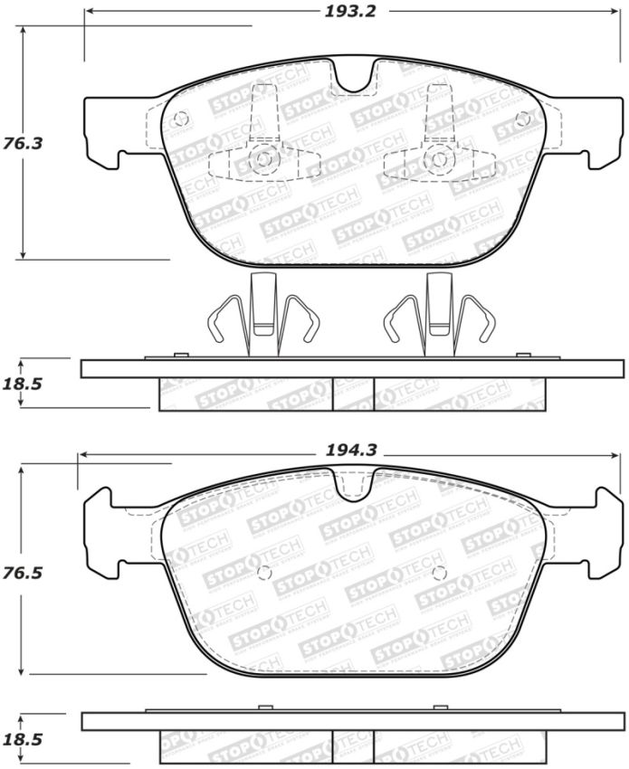 Stoptech 308.14120 Street Brake Pads - Rear