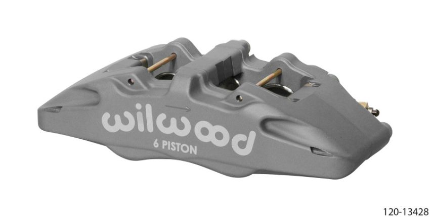 Wilwood 120-13428 Caliper-Forged Dynapro 6 5.25in Mount-Anodized-R/H 1.62/1.38in/1.38in Pistons .81in Disc
