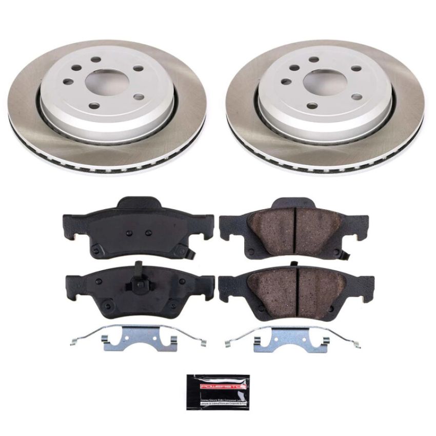PowerStop SC5953 Semi-Coated Rotor and Low-Dust Ceramic Brake Pad Kit