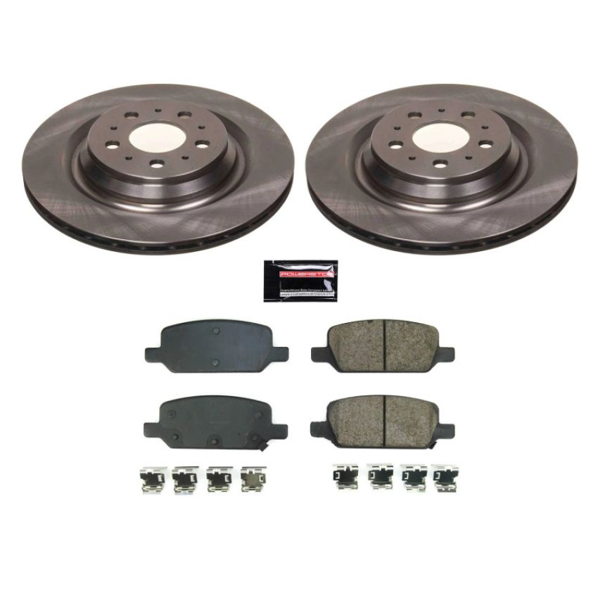 PowerStop KOE8874 OE Stock Replacement Low-Dust Ceramic Brake Pad and Rotor Kit