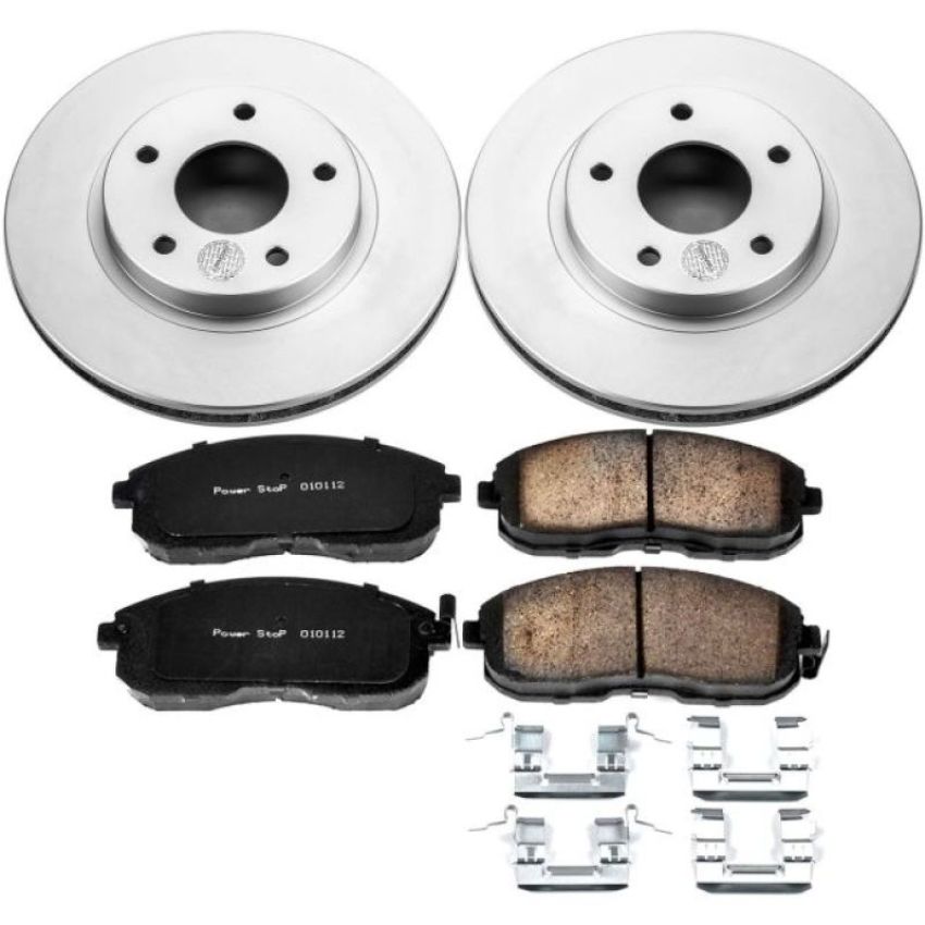 PowerStop CRK2280 Genuine Geomet Coated Rotor and Low-Dust Ceramic Brake Pad Kit
