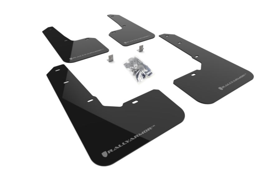 Rally Armor MF76-UR-BLK/GRY Black Mud Flap/Grey Logo