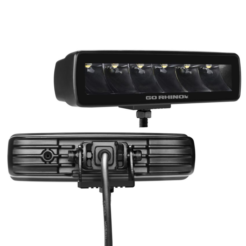 Go Rhino 750300621SBS Xplor Blackout Series Sixline LED Spot Light Kit (Surface/Threaded Stud Mount) - Blk (Pair)