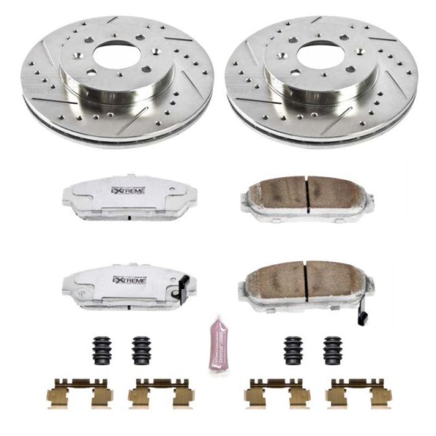 PowerStop K692-26 Z26 Street Performance Ceramic Brake Pad and Drilled & Slotted Rotor Kit