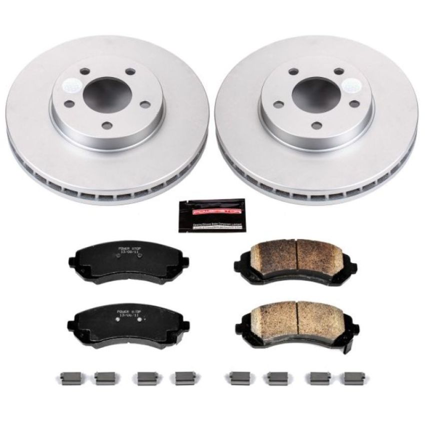 PowerStop CRK5234 Genuine Geomet Coated Rotor and Low-Dust Ceramic Brake Pad Kit