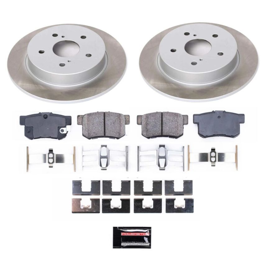 PowerStop SC5889 Semi-Coated Rotor and Low-Dust Ceramic Brake Pad Kit
