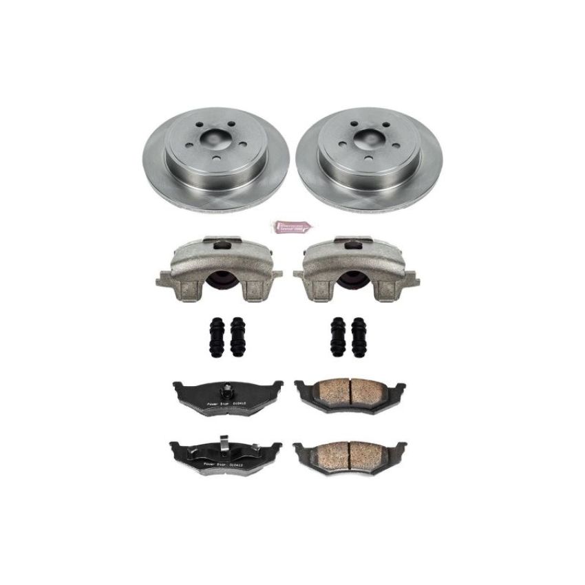PowerStop KCOE1709 OE Stock Replacement Low-Dust Ceramic Brake Pad, Rotor and Caliper Kit