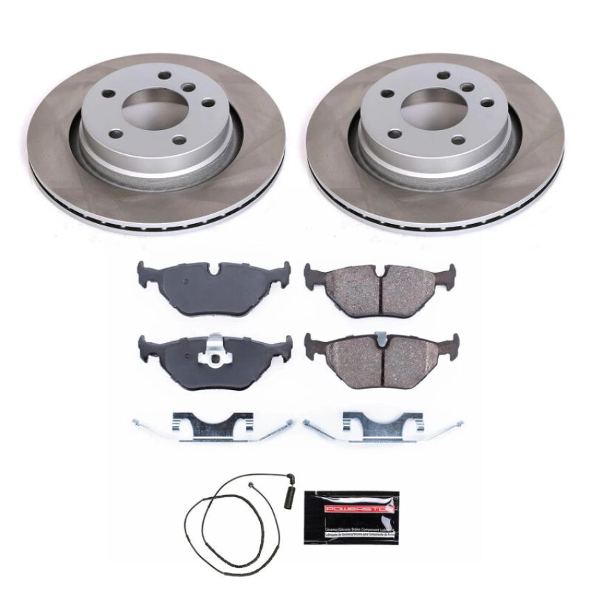 PowerStop SC877 Semi-Coated Rotor and Low-Dust Ceramic Brake Pad Kit