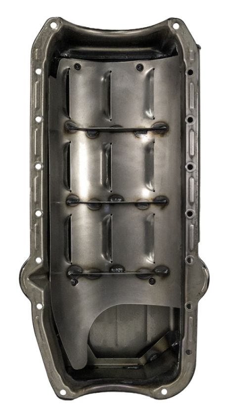 Moroso 21015 Pre-80 Chevrolet SBC/Dart Little M Power Pouch Wet Sump 7qt 8.25in Steel Oil Pan - Black