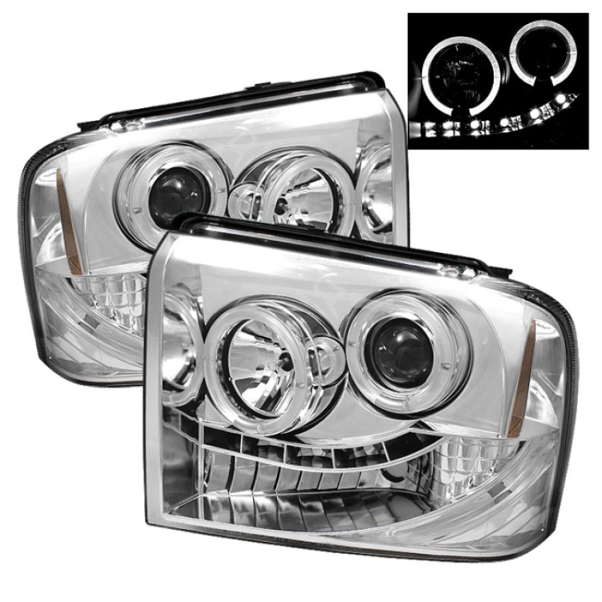 SPYDER 5010551 Projector Headlights - LED Halo - Chrome