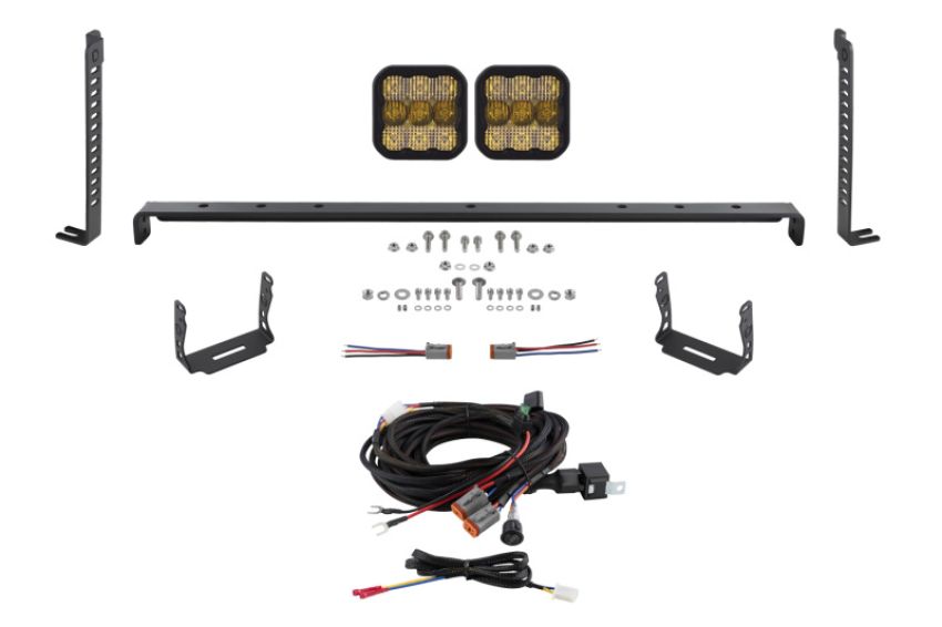 Diode Dynamics DD7537 14-23 Toyota 4Runner SS5 Stealth Grille LED 2-Pod Kit - Yellow Pro Combo