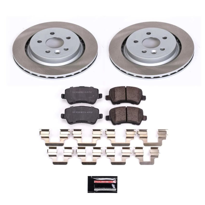 PowerStop SC4702 Semi-Coated Rotor and Low-Dust Ceramic Brake Pad Kit