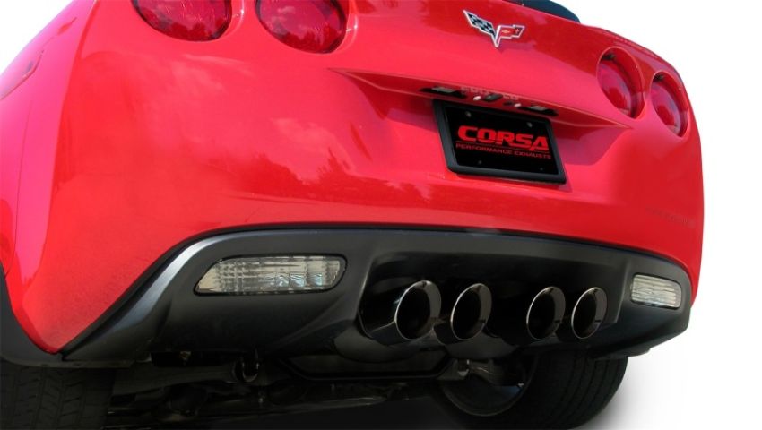 CORSA Performance 14164BLK Corsa 2006-2013 Chevrolet Corvette C6 Z06 7.0L V8 Black Sport Axle-Back Exhaust