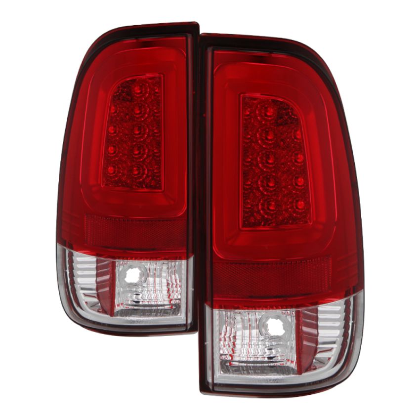 SPYDER 5084736 Light Bar LED Tail Lights - Version 3 - Red Clear