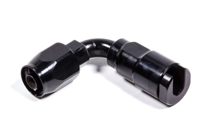 Russell Performance 5/16in SAE Quick Disc Female to -6 Hose Black 90 Degree Hose End