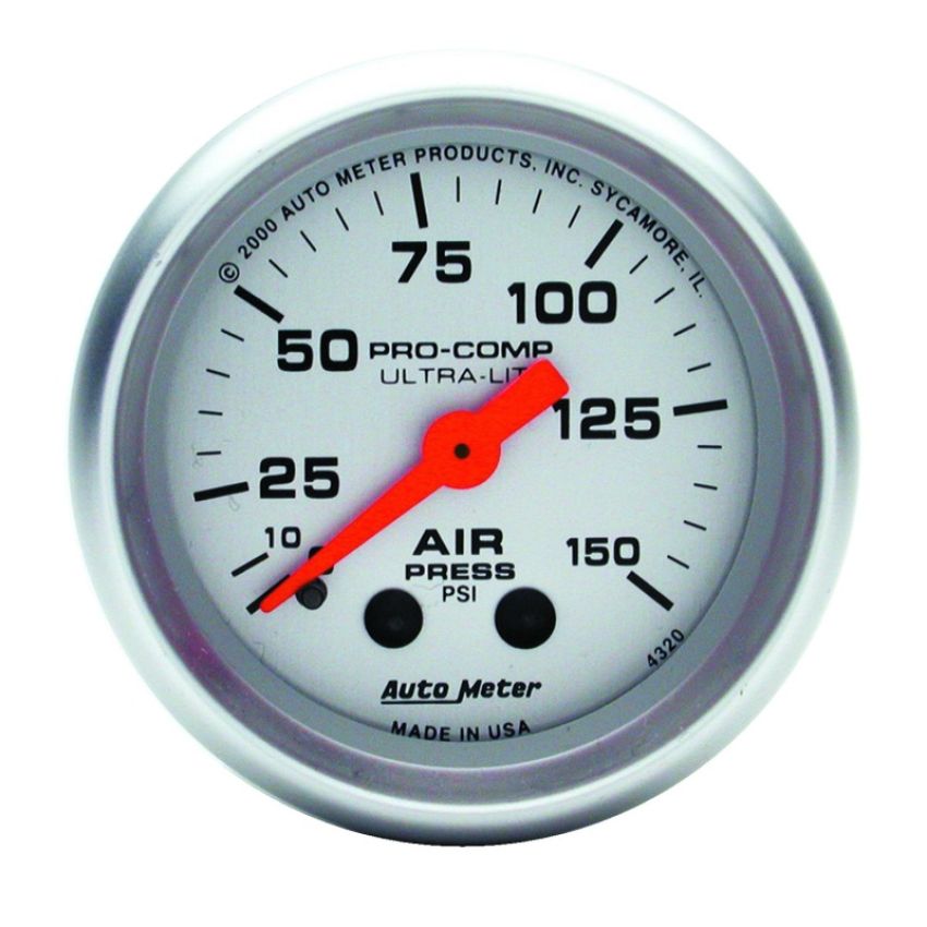 AutoMeter 4320 GAUGE, AIR PRESS, 2 1/16