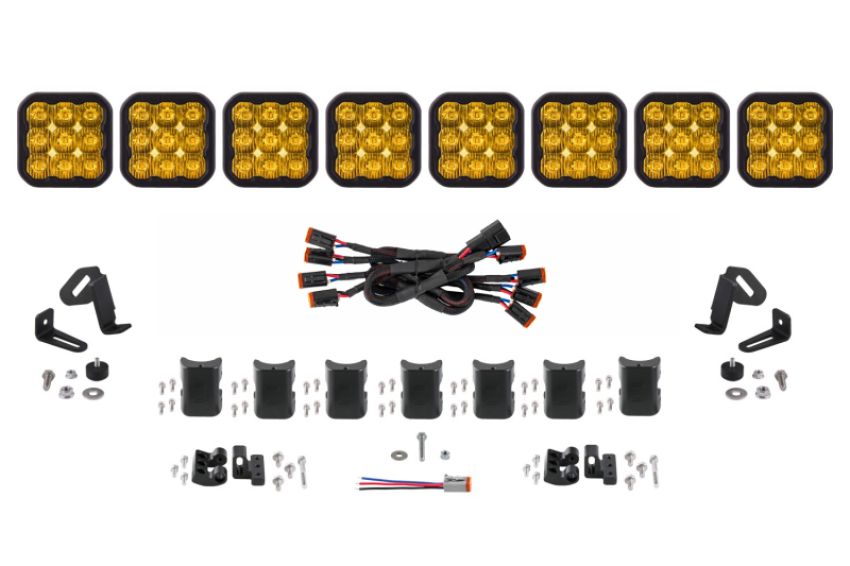Diode Dynamics DD7215 SS5 Sport Universal CrossLink 8-Pod Lightbar - Yellow Driving