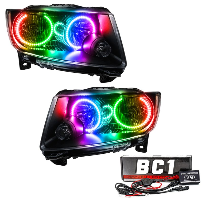 Oracle Lighting 7070-335 2011-2013 Jeep Grand Cherokee Non-HID Assembled LED Halo Headlights - (Chrome)