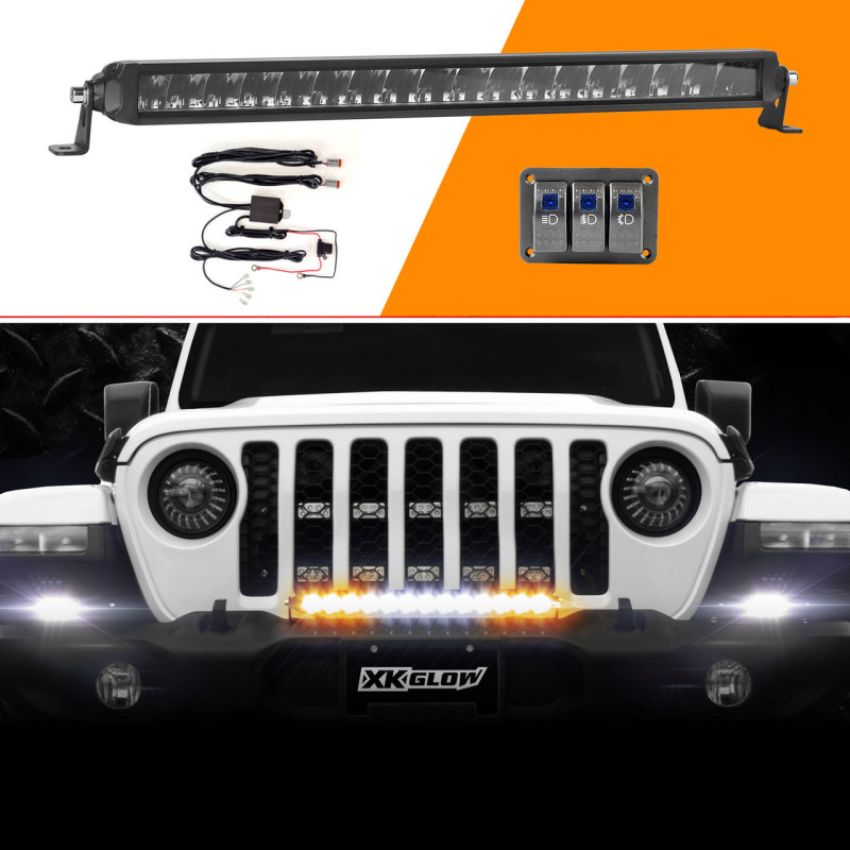 XKGLOW XK064020-DFS-KIT XK Glow Razor Light Bar Fog + Strobe + High Beam Driving Kit 20in