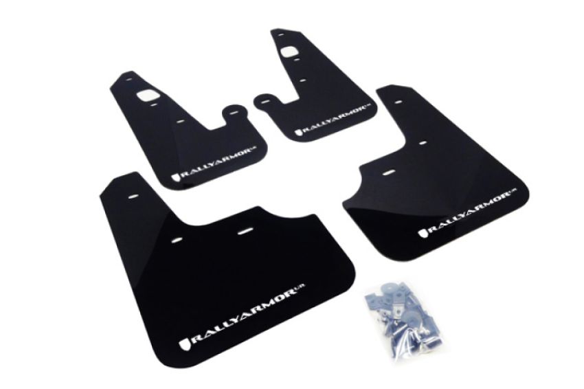 Rally Armor MF8-UR-BLK/WH Black Mud Flap/White Logo