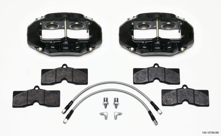 Wilwood 140-10789-BK D8-4 Front Caliper Kit Black Corvette C2 / C3 65-82