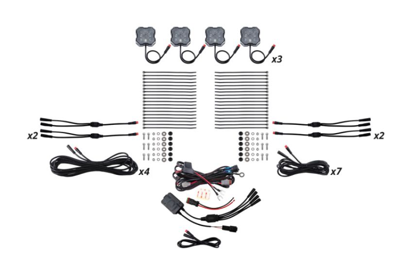 Diode Dynamics DD7748C RGBW Rock Light Installer Kit w/Controller (12-pack)