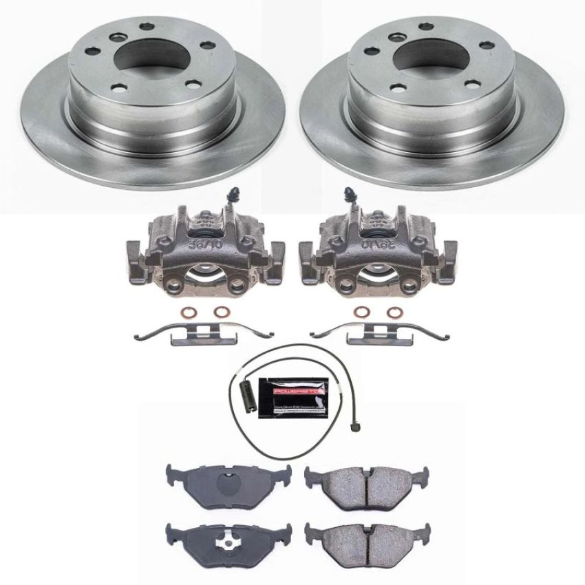PowerStop KCOE633 OE Stock Replacement Low-Dust Ceramic Brake Pad, Rotor and Caliper Kit