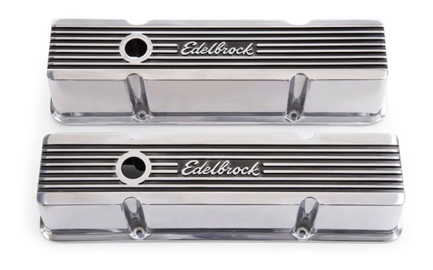 EDELBROCK EDE4263 Valve Cover Kit Elite II Series SBC Tall