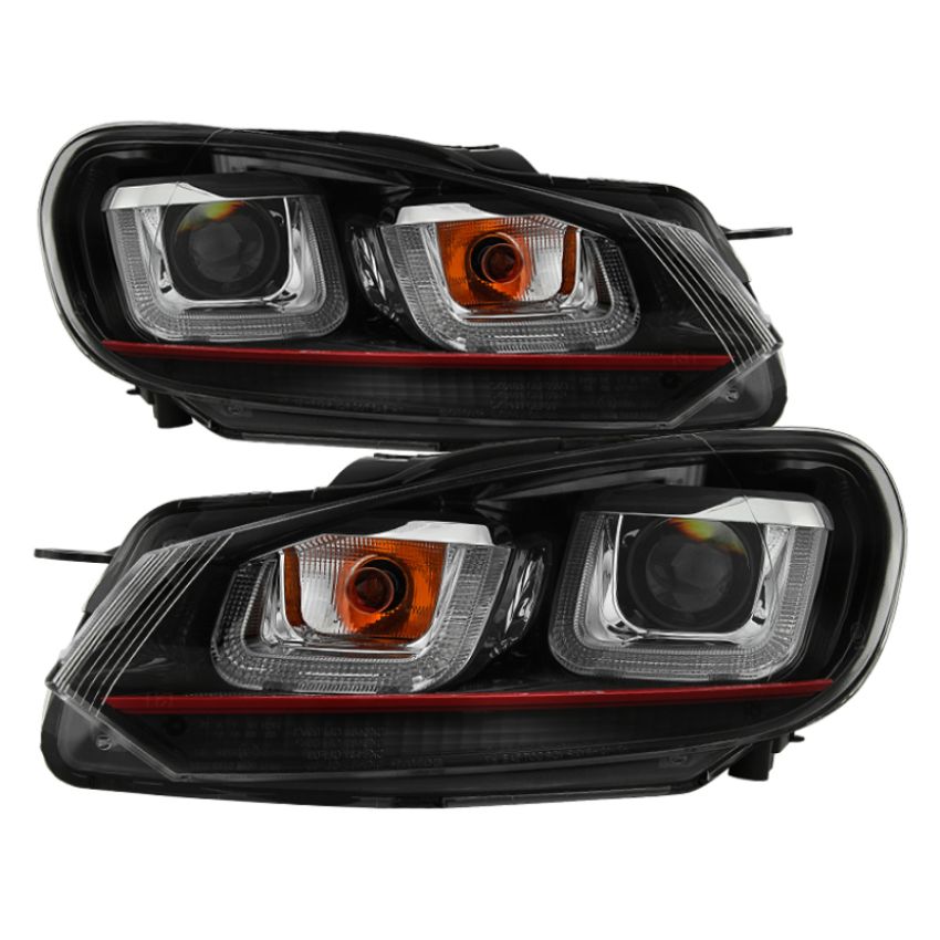 SPYDER 5082046 Projector Headlights - Version 3 - Dual U DRL - Black