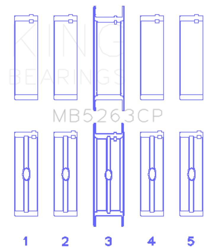 King 00-03 Ford F-650/F-750 T444E (Size STD) Crankshaft Main Bearing Set