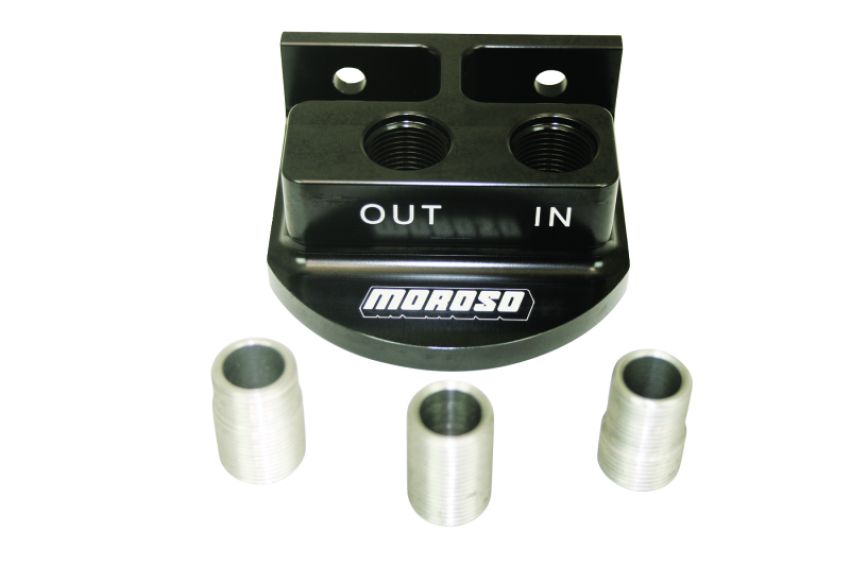 Moroso 23767 Remote Spin On Oil Filter Mount - 13/16in & 3/4in & 22mm Oil Filters