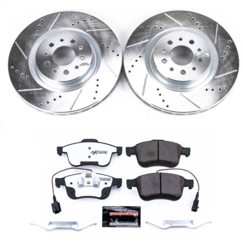 PowerStop K7302-36 Z36 Truck and SUV Carbon-Fiber Ceramic Brake Pad and Drilled & Slotted Rotor Kit