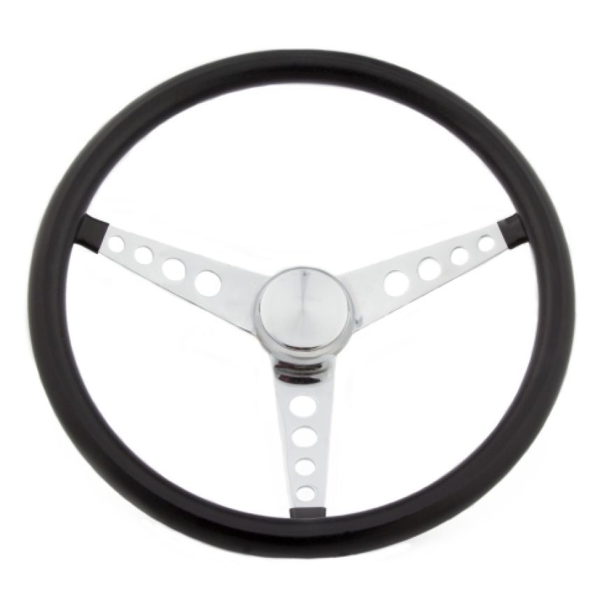 GRANT GRT277 Classic 15in Black Vinyl Wheel - Chrome 3-Spoke