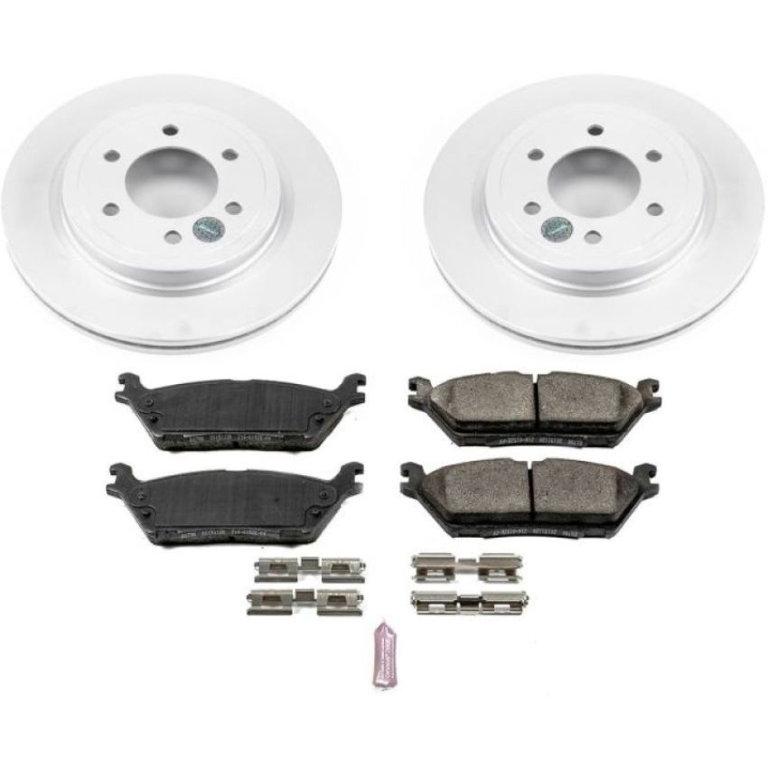 PowerStop CRK8030 Genuine Geomet Coated Rotor and Low-Dust Ceramic Brake Pad Kit