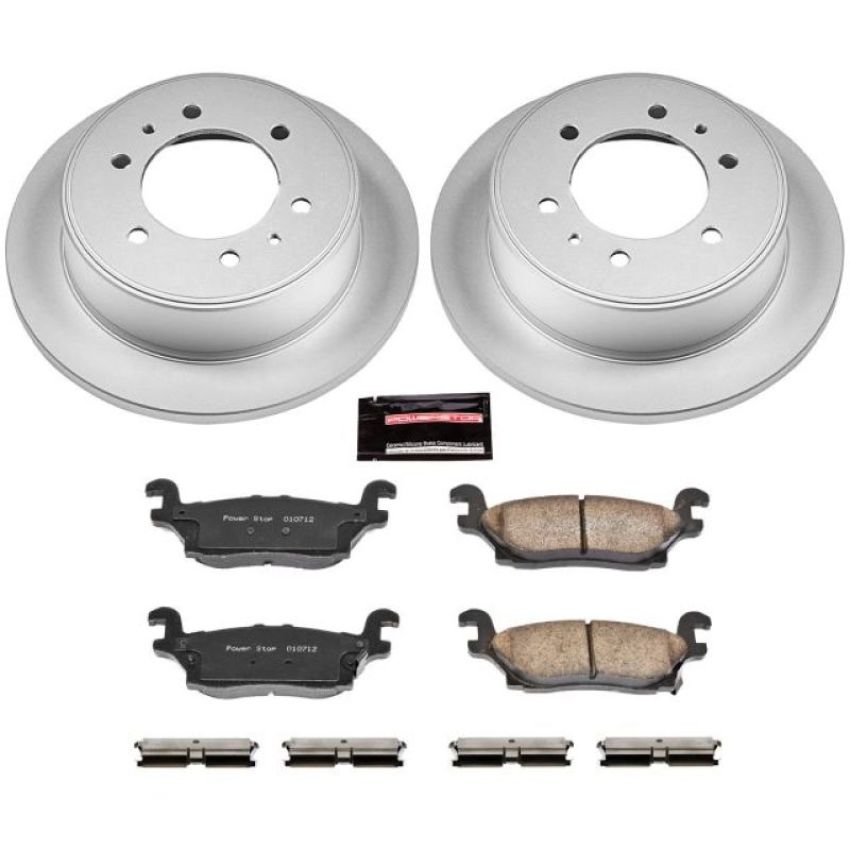 PowerStop CRK3067 Genuine Geomet Coated Rotor and Low-Dust Ceramic Brake Pad Kit