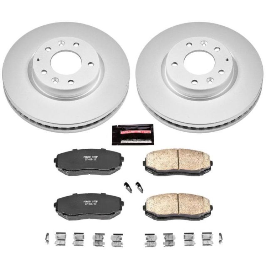 PowerStop CRK4676 Genuine Geomet Coated Rotor and Low-Dust Ceramic Brake Pad Kit