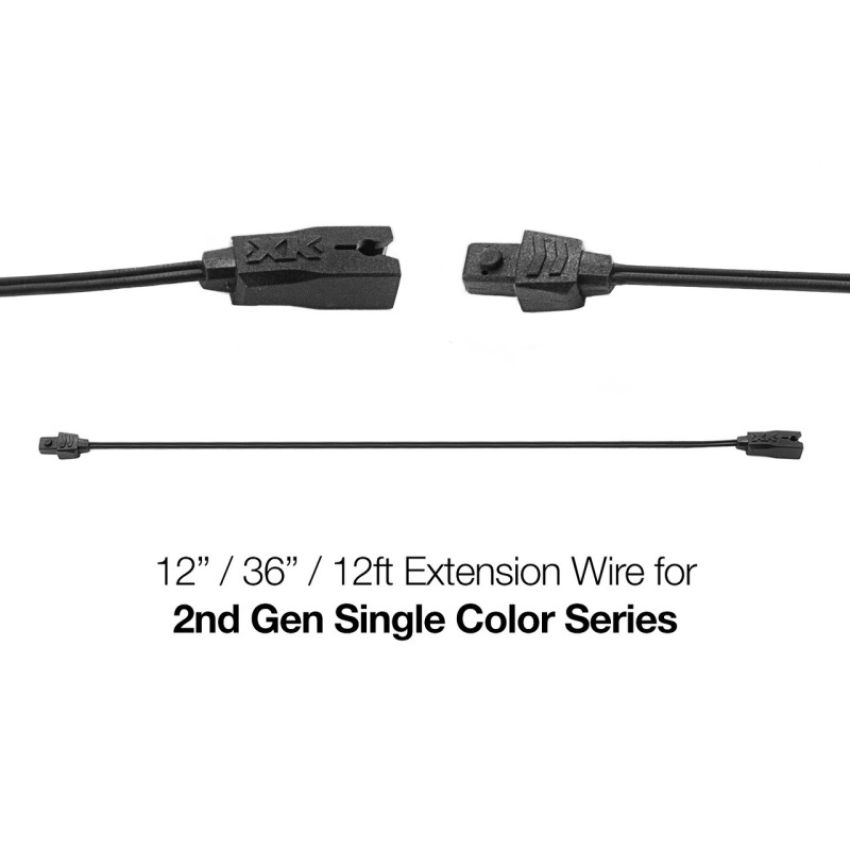 XKGLOW XK-2P-WIRE-12FT XK Glow Single Color Series 2nd Gen 2pin Extension Wire for 12FT
