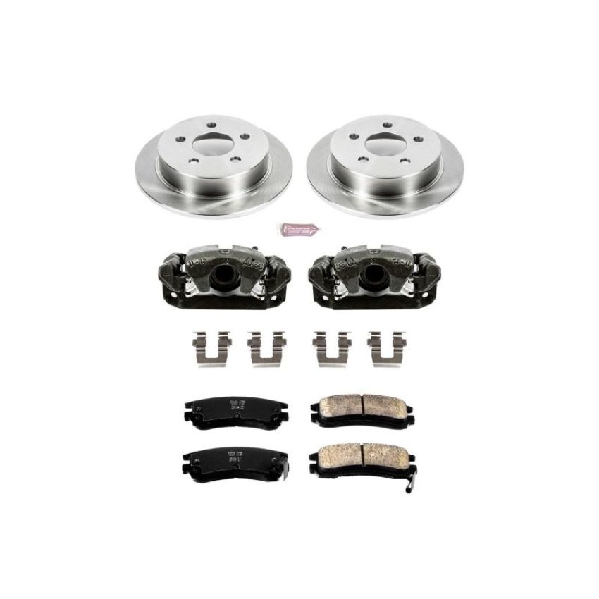 PowerStop KCOE1558 OE Stock Replacement Low-Dust Ceramic Brake Pad, Rotor and Caliper Kit