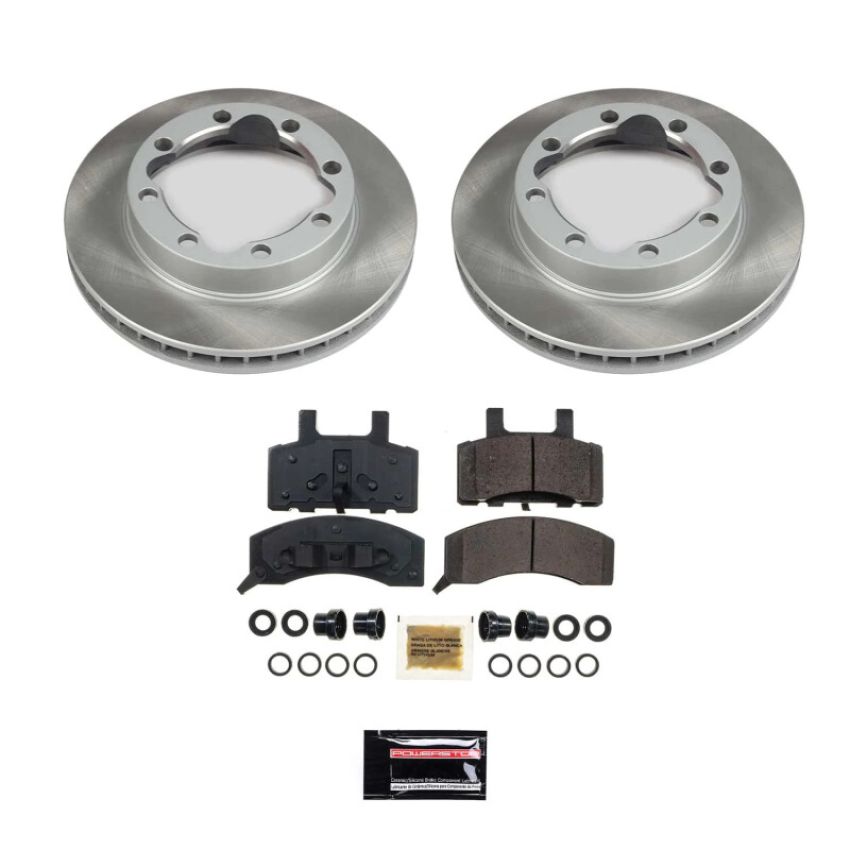 PowerStop SC1524 Semi-Coated Rotor and Low-Dust Ceramic Brake Pad Kit